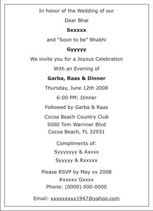 Wedding Sangeet Ceremony Invitation Wordings Sangeet Ceremony Wordings Rasgarba Ceremony Card Wordings wedding sangeet ceremony invitation